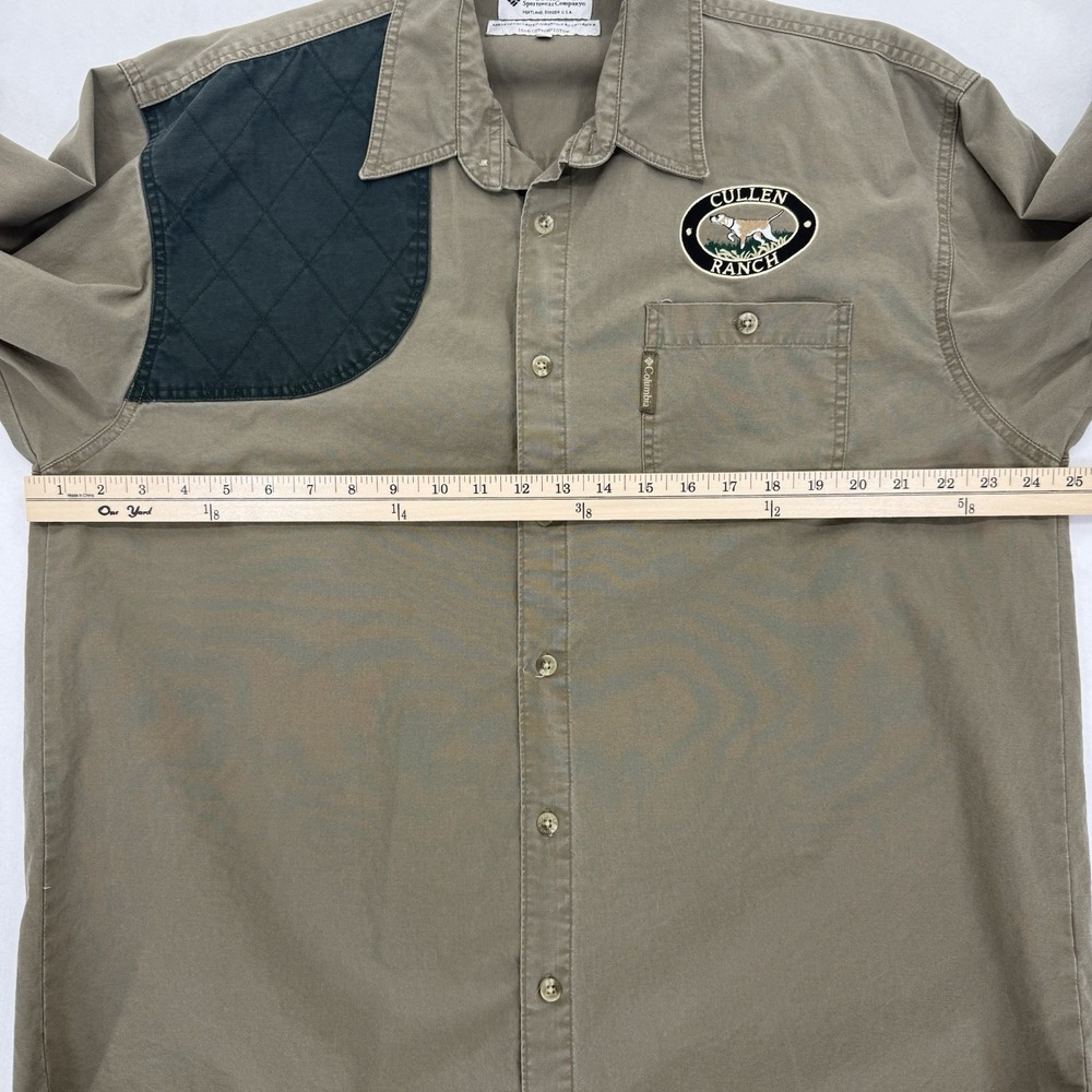Vintage Columbia Briarshun Shirt Mens L Beige Hunting Shooting Outdoor Heavy 90s - Picture 7 of 9